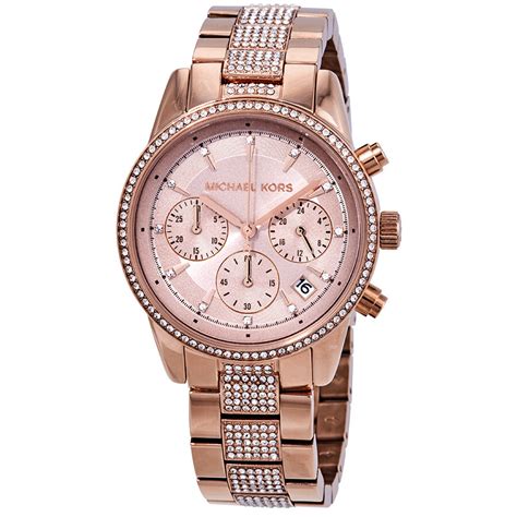 michael kors ladies crystal chronograph watch